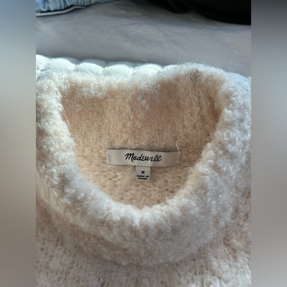 MADEWELL - Wool-Alpaca Blend Boucle-Knit Oversized Sweater Size M - Picture 8 of 11